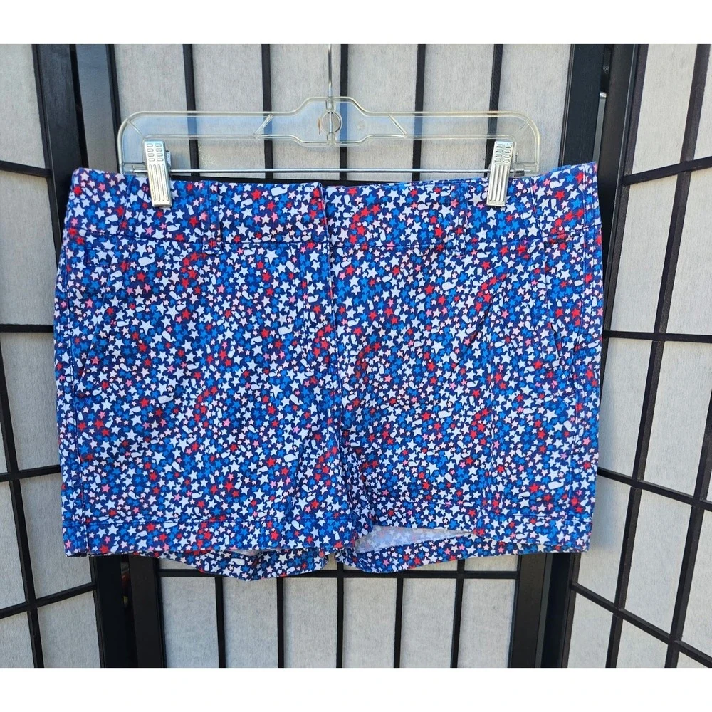 VINEYARD VINES Women's Patriotic Stars & Whales Chino Shorts Size 10